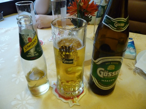 first run in with Austrian Bier, and Lari's ginger ale