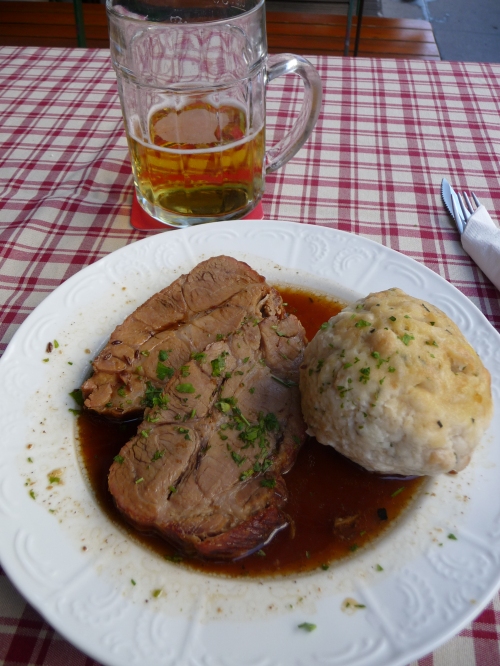 One of the best meals of my entire European Adventure ('Bier Brats' and a dumpling)